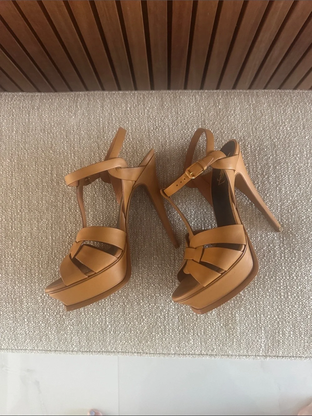 Yves Saint Laurent Tribute Leather Platform Sandals - Picture 2 of 10